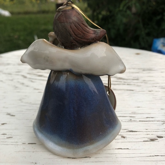 Ceramic Angel with harp bell ornament - Picture 4 of 5